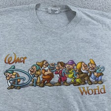 Vtg 90s Walt Disney World Seven Dwarfs Spell Out T-Shirt XL Snow White Cartoon