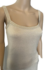 Sale! NWT St John Evening DRESS Sz4 Winter White /Gold Crystals $995 unworn