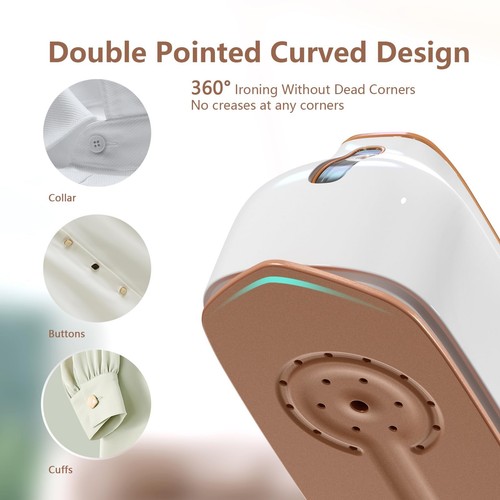 Travel Steamer, 1300W 15S Heat Up Portable Steamer for Clothes, 180°Rotatable... - Picture 3 of 7