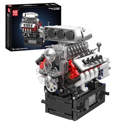 Mould King 10225 V8 Engine Model Kit that Works - Car Engine Building Blocks ...