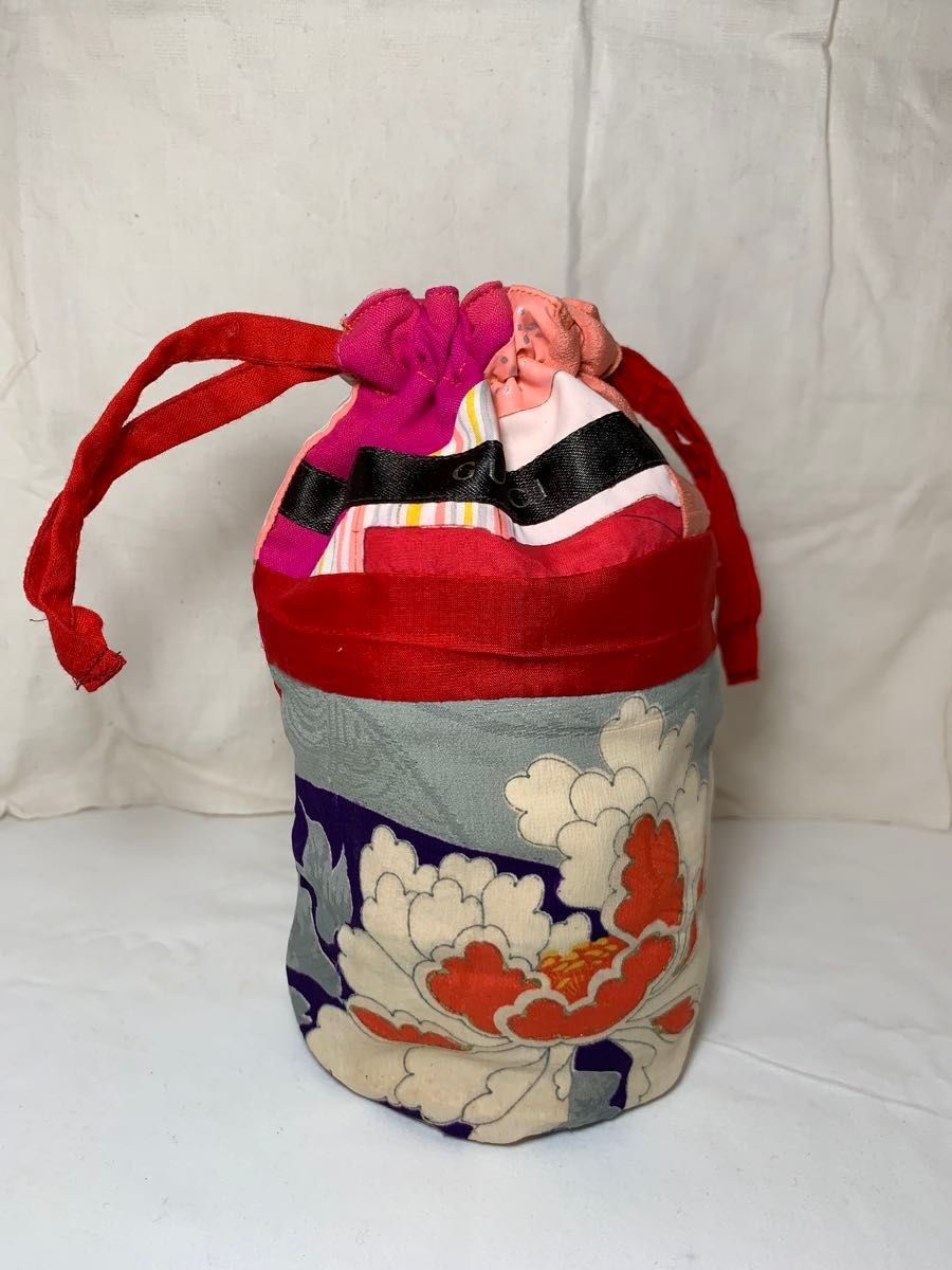 Pure silk drawstring multicolor pouch - image 2