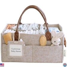 Baby Diaper Caddy Organizer - Nursery Storage Basket for Newborn Essentials,