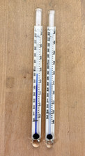 2 Vtg Cherry Vale Glass Darkroom Thermometers -10 to 120 F Made USA, 6"