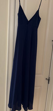 EUC Show Me Your MuMu Mariah Wrap Maxi Dress Sz M Rich Navy Blue Bridesmaid $194