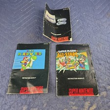 Lot Of Super Nintendo Snes Manuals, Instruction Bookets Only Super Mario