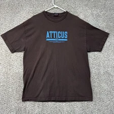 Vintage Atticus Shirt Mens Extra Large Brown Short Sleeve Raven Blink 182 Adult