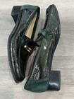 Brunate Made in Italy Loafers Shoes Moccasin Gold Tone Green Small Heel 39 — photo 9
