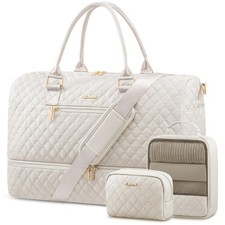 LOVEVOOK Travel Duffle Bag for Women, Weekender Overnight Bag with Shoe Compartm