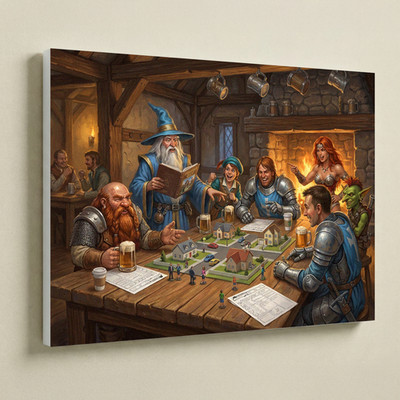 Funny Dungeons and Dragons Parody Wall Art 16x12 Canvas Gift for TTRPG Gamers