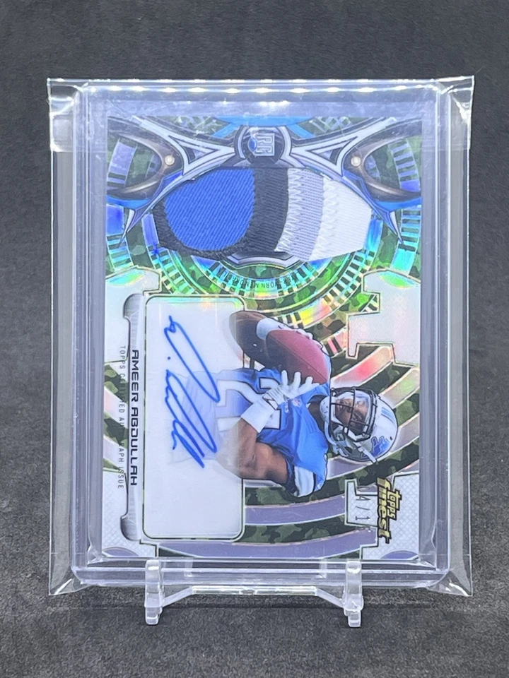 🔥 2015 Topps Finest Ameer Abdullah RPA /15 Rookie Auto 4 Color Patch - Image 4 of 4