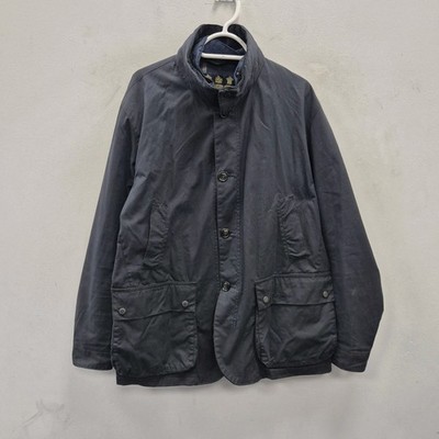 Barbour Century Wax Waterproof Navy Country Rain Hooded Jacket Coat Size XL