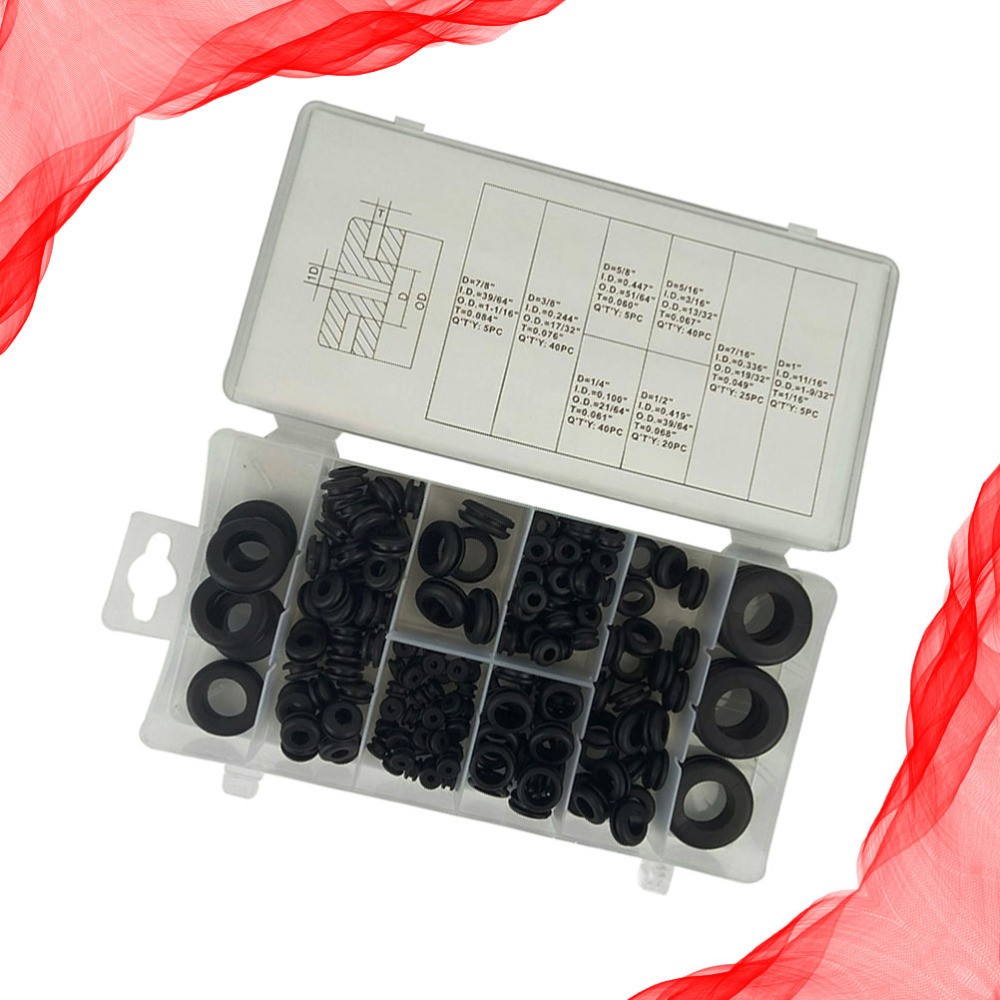 180-Piece AC Guard Coil Washer and Rubber Seal Assortment Set for Air Conditioners