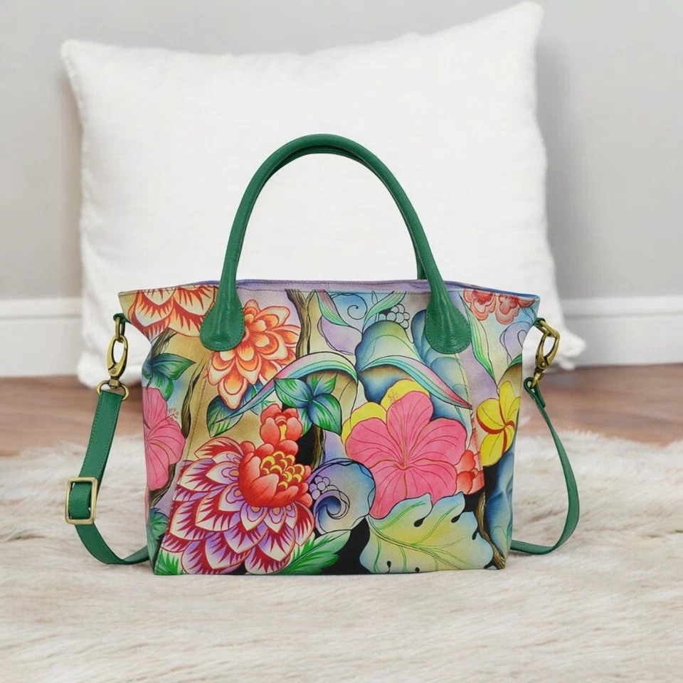 Bolso Bandolera Anna by Anuschka Slouch Nuevo con Etiquetas Jardín o Pueblo de los Sueños