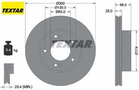2X Bremsscheibe Textar 92203003 2 Bremsscheiben Vorderachse Vorne FüR Ssangyong