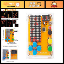 DIY Soldering Project Kit - 5 Retro Classic Games, Acrylic Case, Handheld Size,