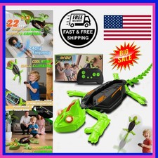 Rechargeable Wall Climbing Robot Gecko Toy  Remote Control Lizard with LED Eyes