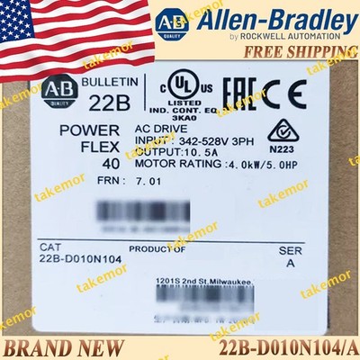 Brand New Sealed AB 22B-D010N104/A PowerFlex 40-4kW (5HP) AC Drive AB