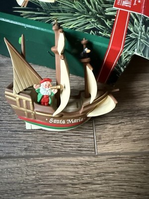 1992 Hallmark Keepsake Columbus Santa Maria Christmas Ornament. Around 3 1/2''