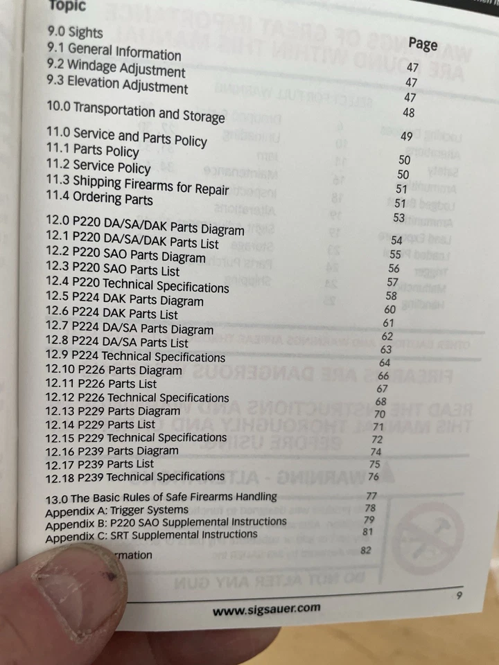 SIG SAUER P220 P224 P226 P229 P239-FIREARMS CATALOG 5.5"x4" Circa 2000? - Image 2 of 2