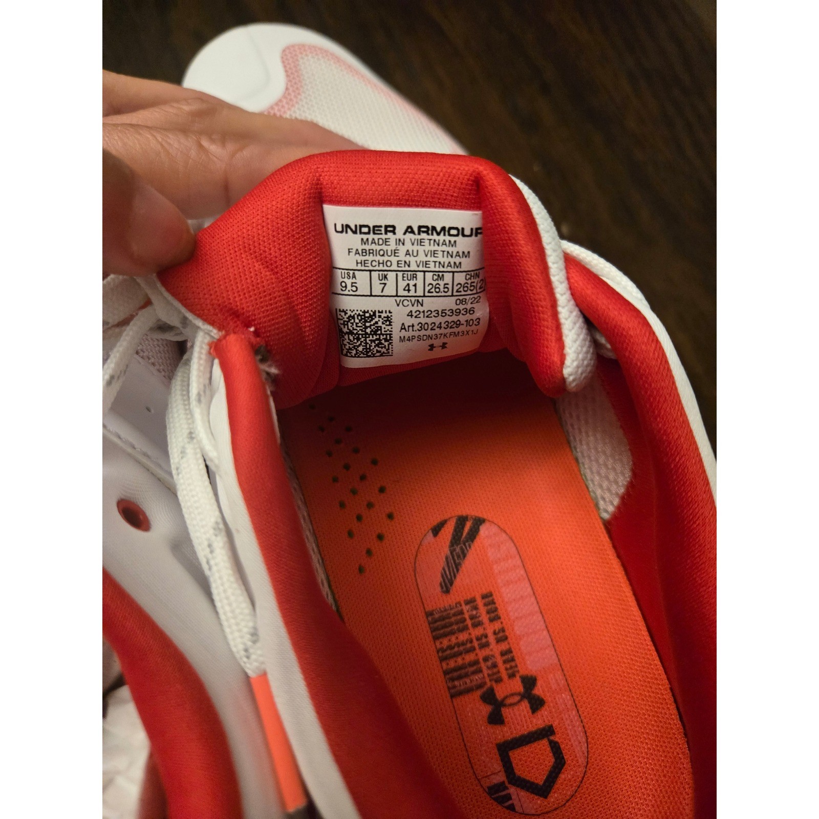 Under Armour Glyde RM White Red Women's Molded Baseball Softball Cleats Size 9.5 thumbnail 6