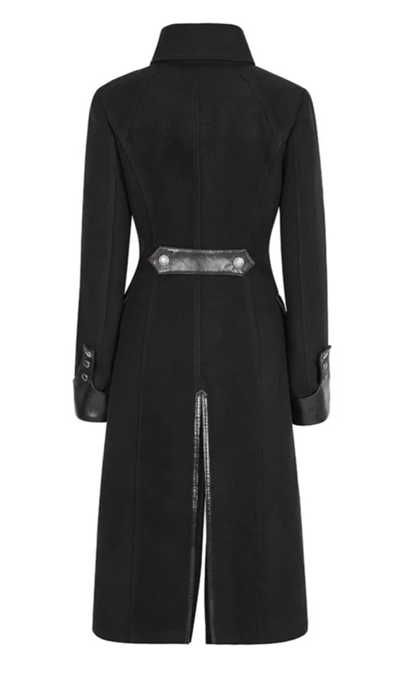 Nuevo con etiquetas Abrigo Chaqueta Negro Steampunk Steampunk Gótico Metal Militar Nuevo PUNK RAVE LG Foto 3 de 4