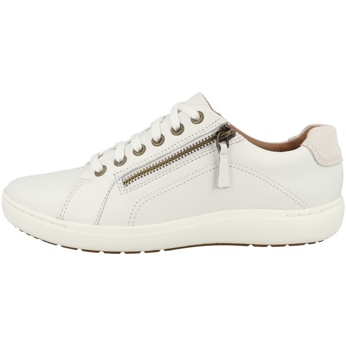 Clarks Women's Nalle Lace White Leather Trainers | Size: 5-Standard Fit - Image 4