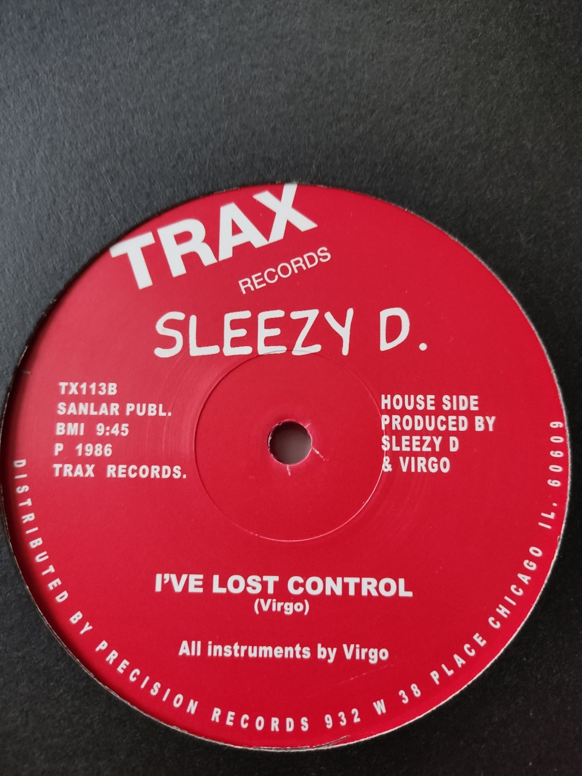 Sleezy D. - I've Lost Control, 12", (Vinyl, Red) Acid House, House