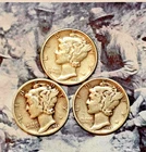 1944 P-D-S Mercury Dimes - Exact Coins Shown - Free Shipping