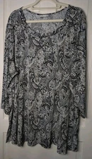 Catherine's Women's Paisley Peasant Flowing Boho Blouse 3-4X(739)