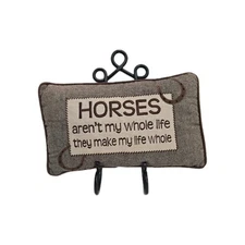 Horses Aren't My Whole Life They Make My Life Whole Throw Pillow, Horseshoes