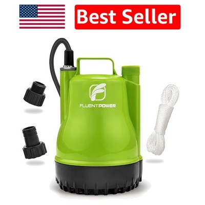 Efficient 1/4HP Utility Pump with Manual Control - Drains Water with Ease