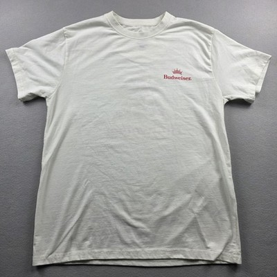 Budweiser King of Beers Graphic T-Shirt Mens XL White Eagle Logo Short Sleeve