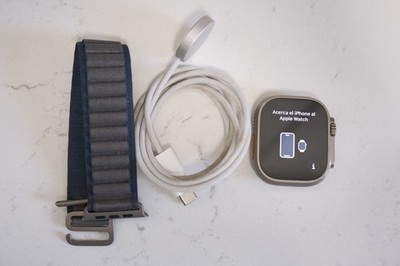Apple Watch Ultra 2 49mm Titanium Case with Alpine Loop - Blue, Medium (GPS +...