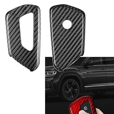 1 Set Carbon Fiber Remote Key Cover Case For 2020-2021 VW Golf MK8 Silver Black