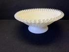 Fenton Silver Crest Milk Glass 10.5" Footed Bowl Double Crimped Ruffled Mint Vtg
