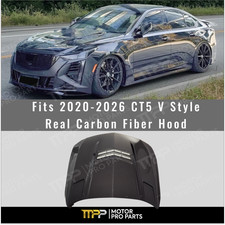 Fits Cadillac Ct5 V Style 20-26 Real Carbon Fiber Front Vented Engine Hood Panel