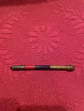 Vintage Eberhard Faber Blue & Red Pencil with Brass Cap Eraser Cap #6540 USA