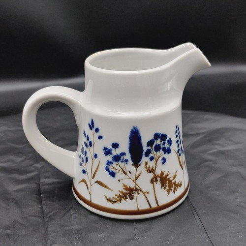 Noritake Primastone Milchkännchen Krug Steinzeug Japan Blau Blumen Floral - Bild 3 von 13