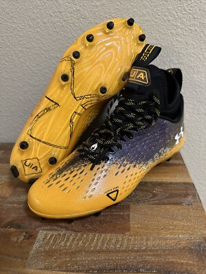 Under Armour Spotlight Lux 3026576-001 Yellow Black Football Cleats Men\'s Size 9 Under Armour Spotlight Lux MC 2.0 SAMPLE Yellow Cleats  main image 4