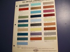 1961 Chrysler Plymouth Imperial Dodge car Paint Chips-DuPont- 1962 reissue