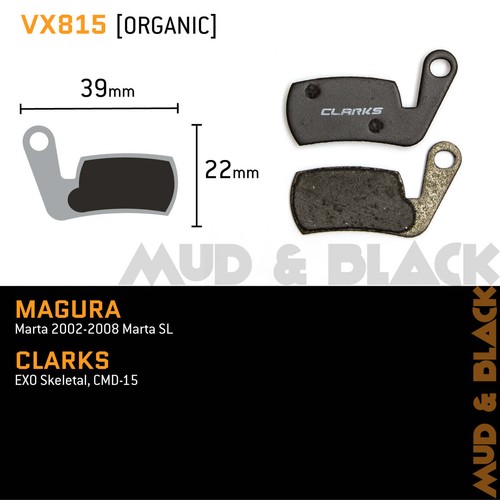 Pastiglia freno a disco Clarks organica VX815 per Clarks, Magura Marta - Foto 3 di 6