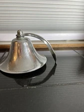 Vintage Large Dinner Bell House Bell Whit Loud Ring/ Chime Silver Tone 