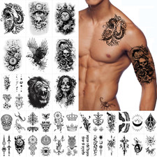 Temporary Fake Arm Tattoos Adult Realistic Women Men, 8 Large  28 Tiny Waterpro