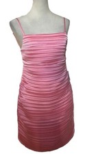 ShoeDazzle Womens M Pink Bodycon Mini Dress Ruched Cocktail Party Clubwear