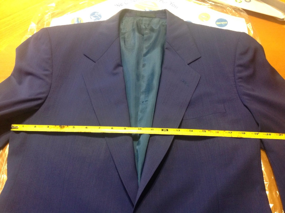 VERSACE v2 Vintage 1990s wool 1 Button suit Blue Sports coat  