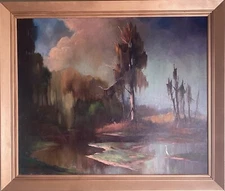 LG Oil Painting-Texas Listed Artist WR Thrasher-Contemporary Landscape