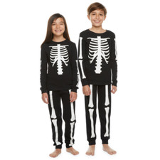 Kids  Under Disguise 40 Glow in the Dark Two-Piece Skeleton Pajamas Size 10 NWT