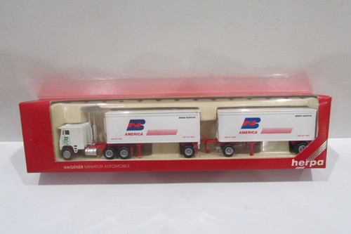 Tractor Herpa 6035 escala HO + (2) remolque Burlington Norteamérica | Zustand: New