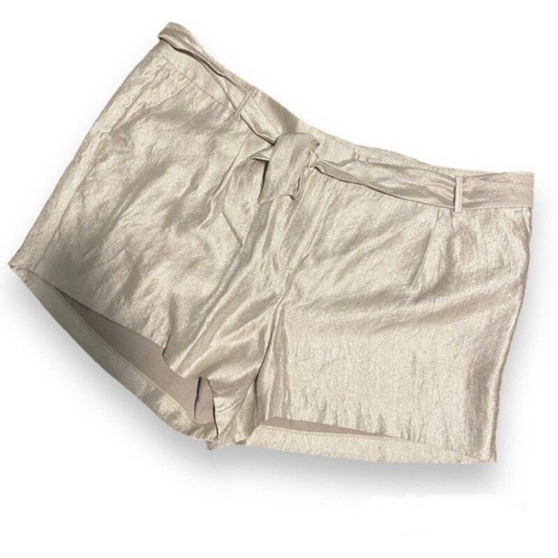 Ann Taylor Loft Gold Shorts Plus SIZE 26 Sash Belt High Rise NEW