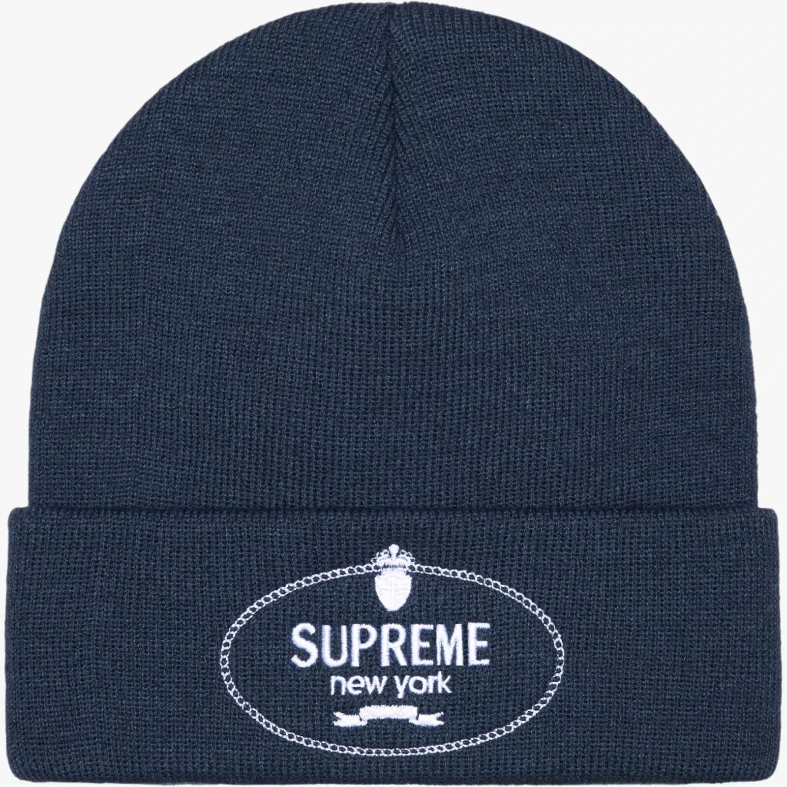 EN MAIN   Bonnet Supreme Crest bleu marine   NEUF DEADSTOCK